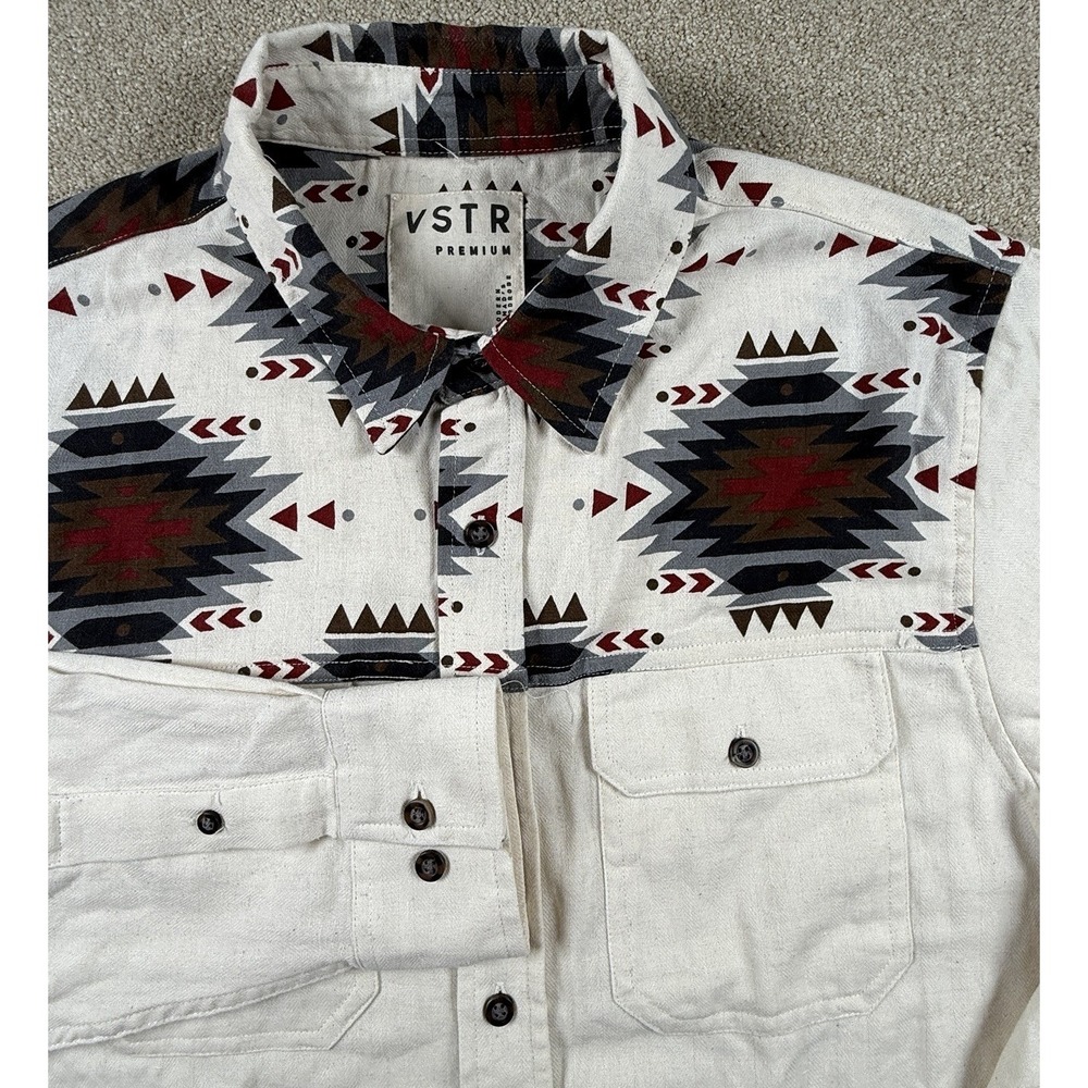 VSTR Premium Men's Medium Aztec Long Sleeve Button Down Shirt‎